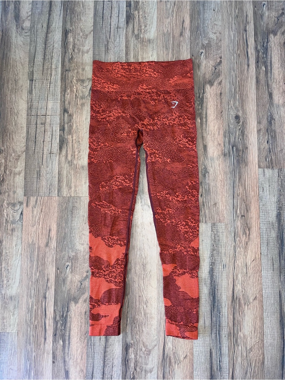 Gymshark Rust Red Camo Seamless Leggings